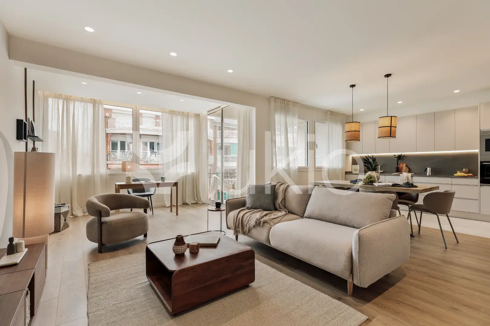 Living room of Apartments for rent in Barcelona  with Air Conditioner, Heating and Furnished
