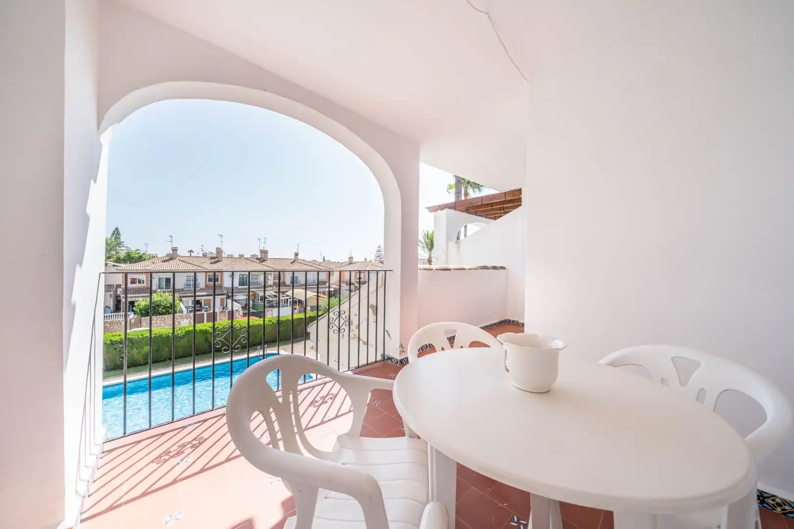 Terrasse von Wohnungen zur Miete in San Javier mit Schwimmbad, Möbliert und Ofen