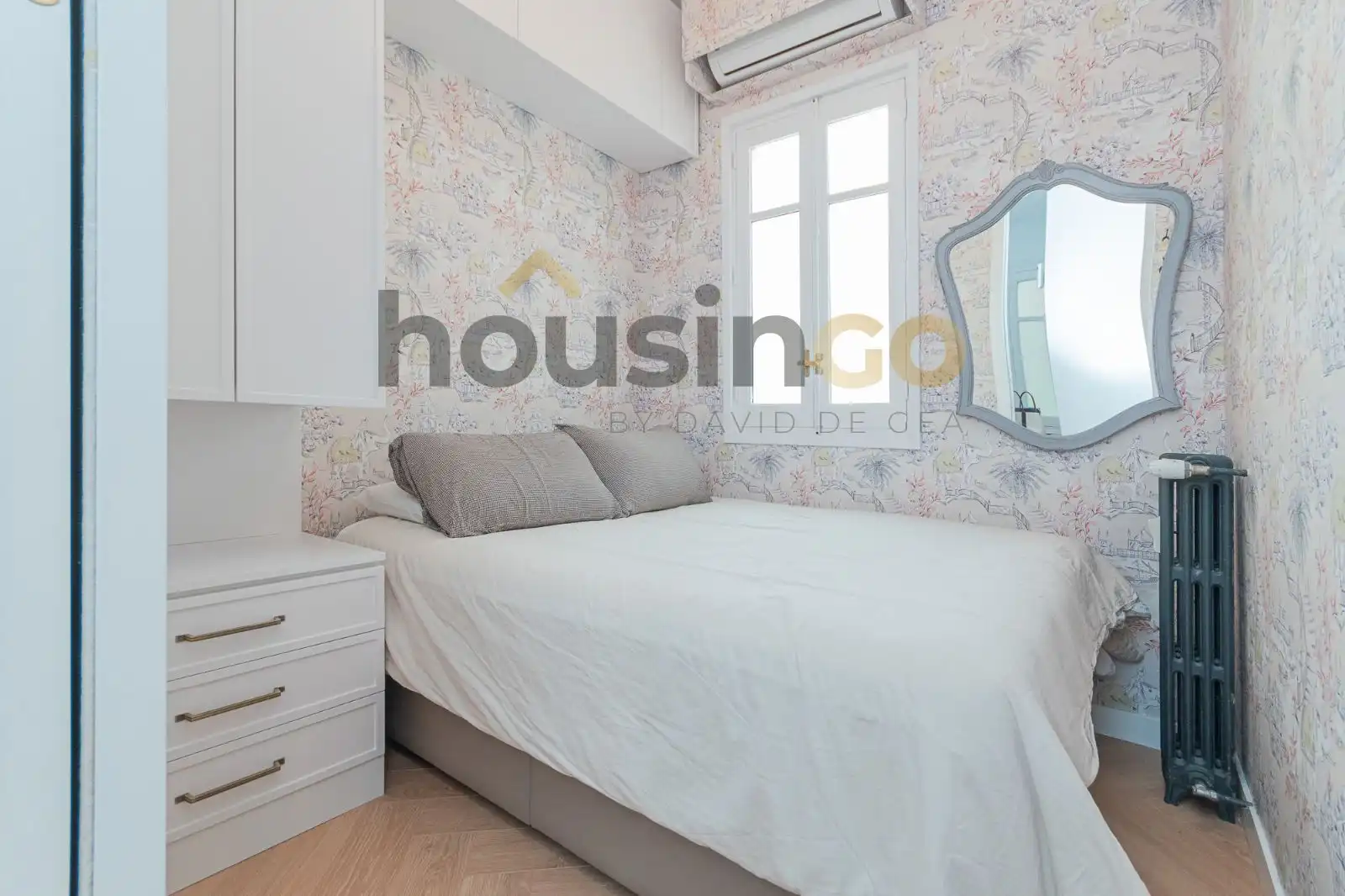 Schlafzimmer von Wohnung zur Miete in Madrid mit Klimaanlage, Heizung und Terrasse