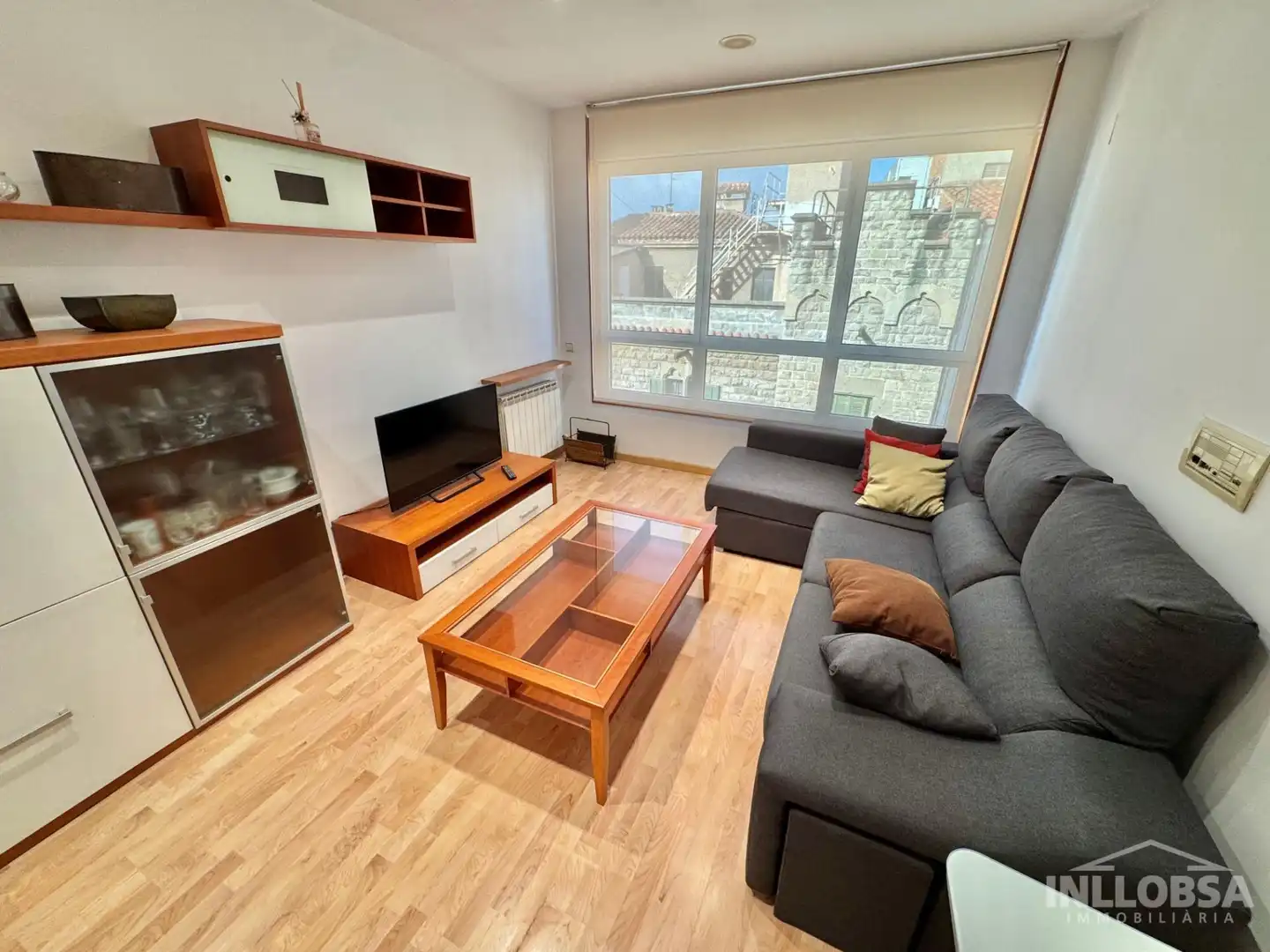 Sala de estar de Piso de alquiler en Manresa con Aire acondicionado, Calefacción y Parquet