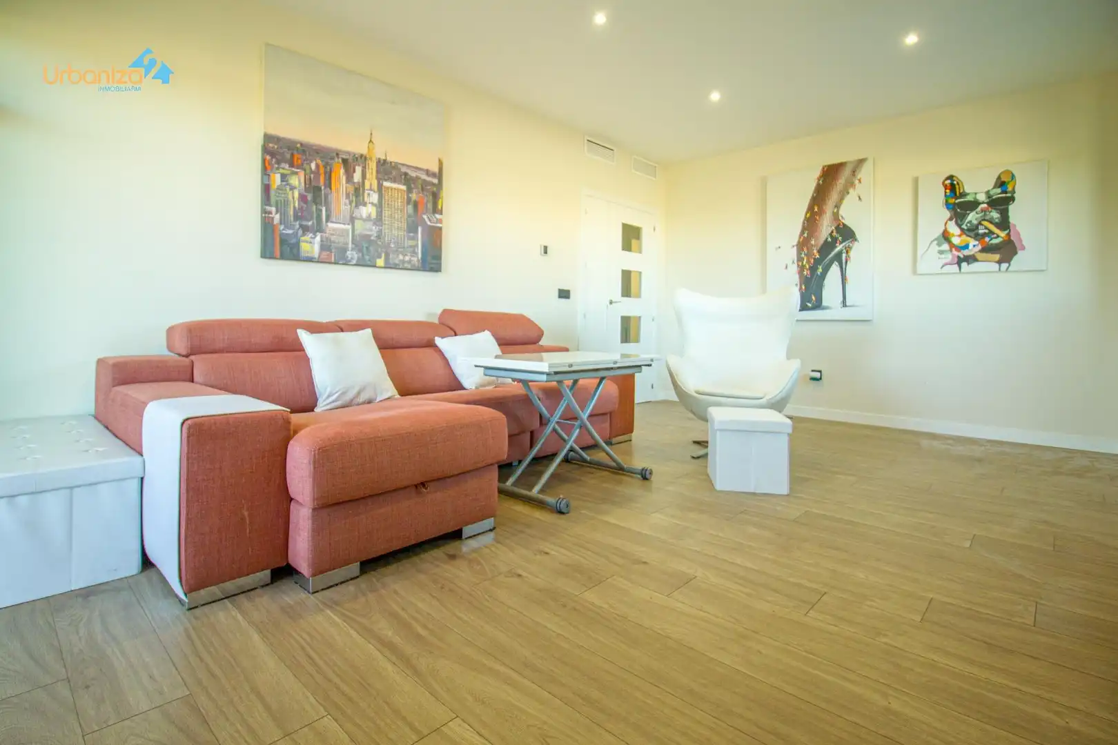 Wohnzimmer von Wohnung zum Verkauf in Badajoz mit Klimaanlage, Heizung und Privatgarten