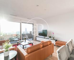 Sala d'estar de Àtic de lloguer en  Barcelona Capital amb Aire condicionat i Terrassa