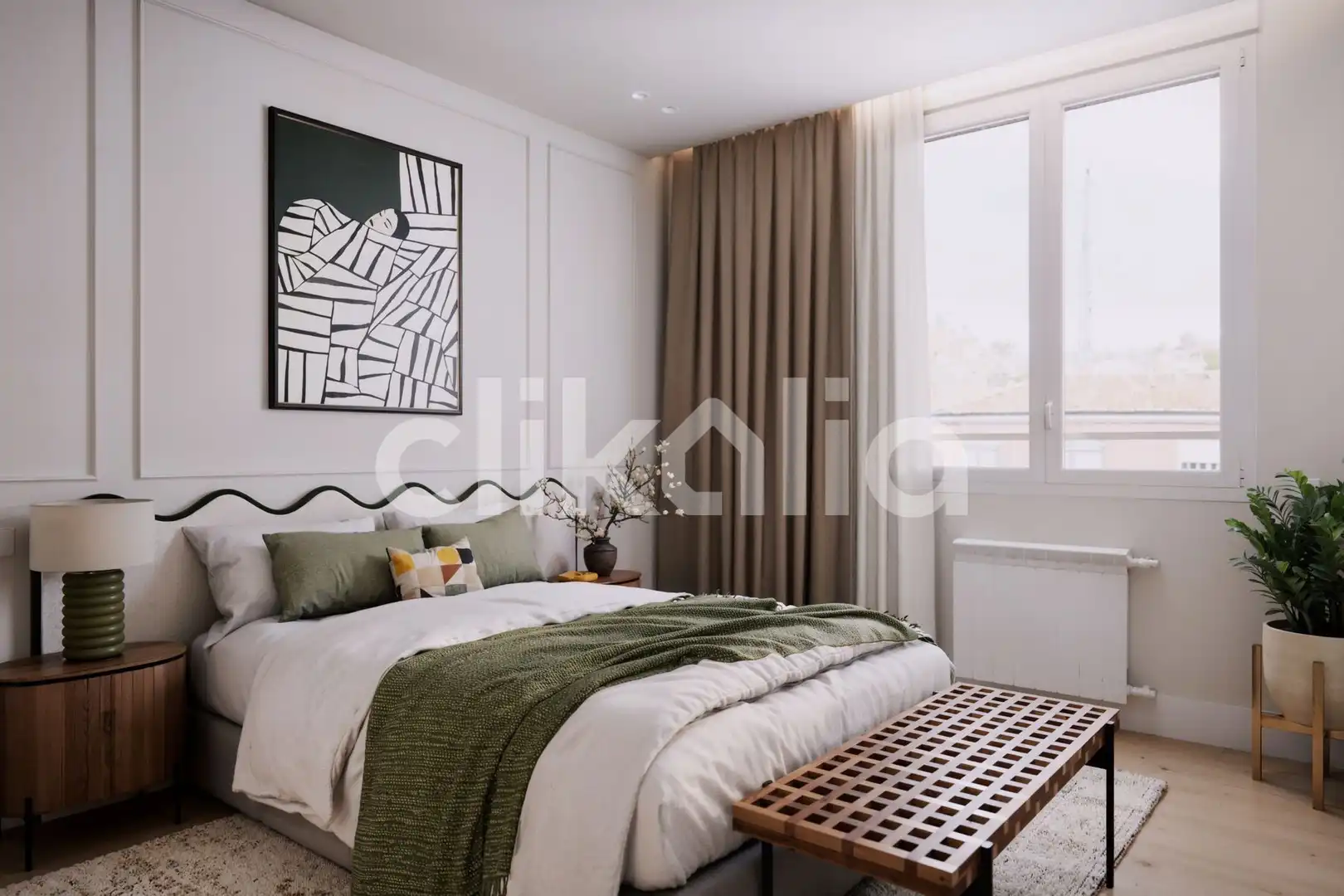 Schlafzimmer von Wohnung zum Verkauf in Madrid mit Klimaanlage, Heizung und Terrasse