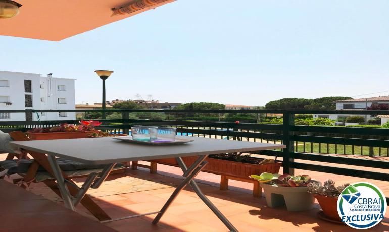 Terrace of Flat for sale in Roses  with Heating, Terrace and Swimming Pool