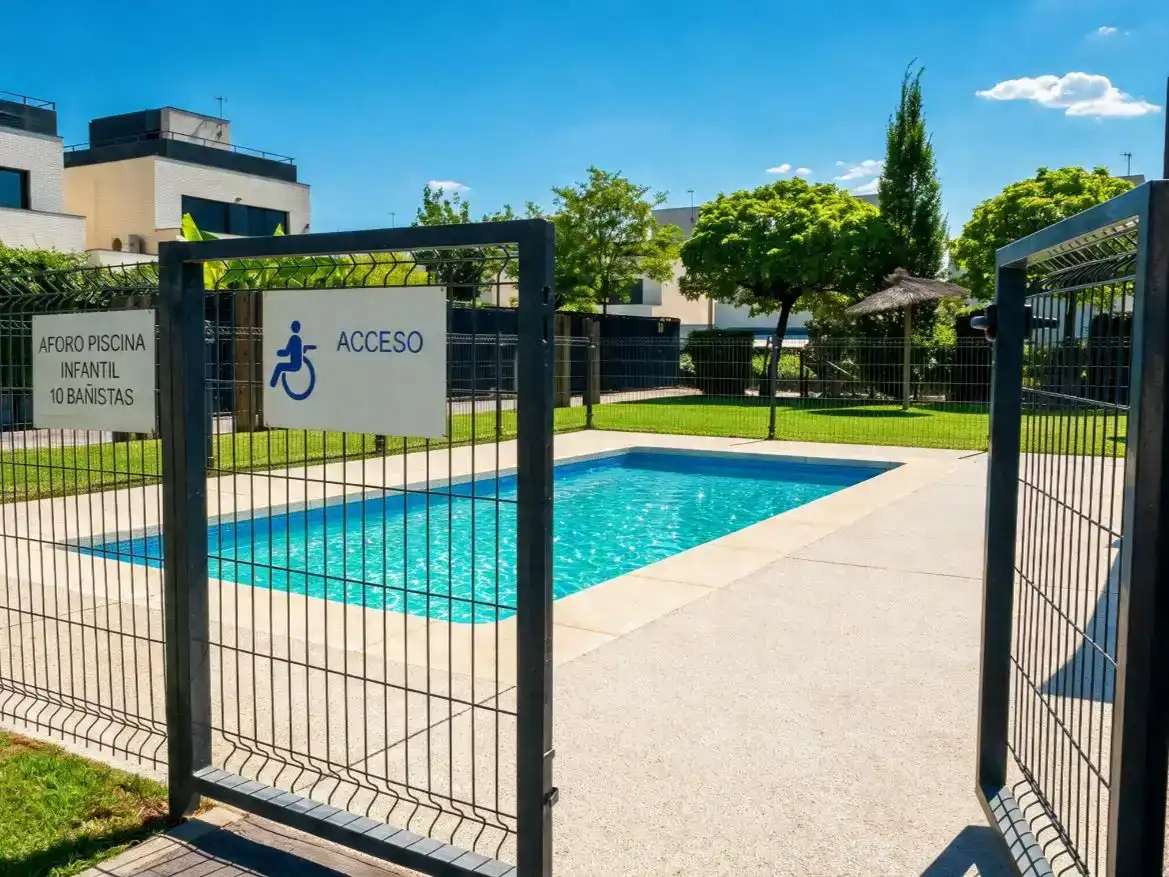 Swimming pool of Flat for sale in Boadilla del Monte  with Air Conditioner, Private garden and Parquet flooring