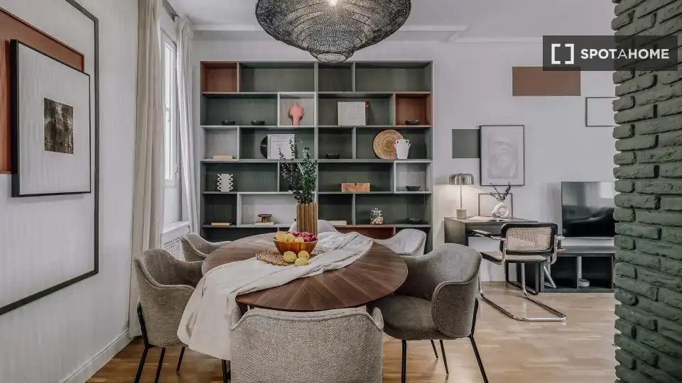 Dining room of Apartments for share in Madrid  with Air Conditioner, Terrace and Furnished