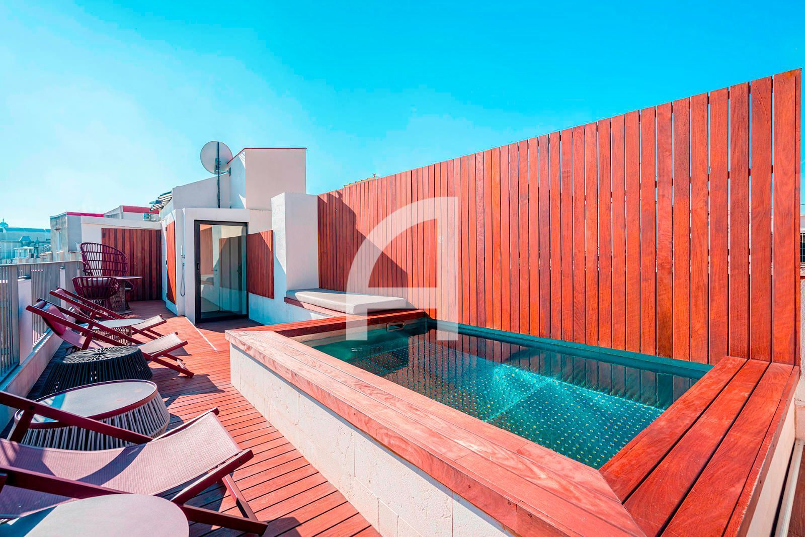 Piscina de Piso de alquiler en  Barcelona Capital con Aire acondicionado, Calefacción y Parquet