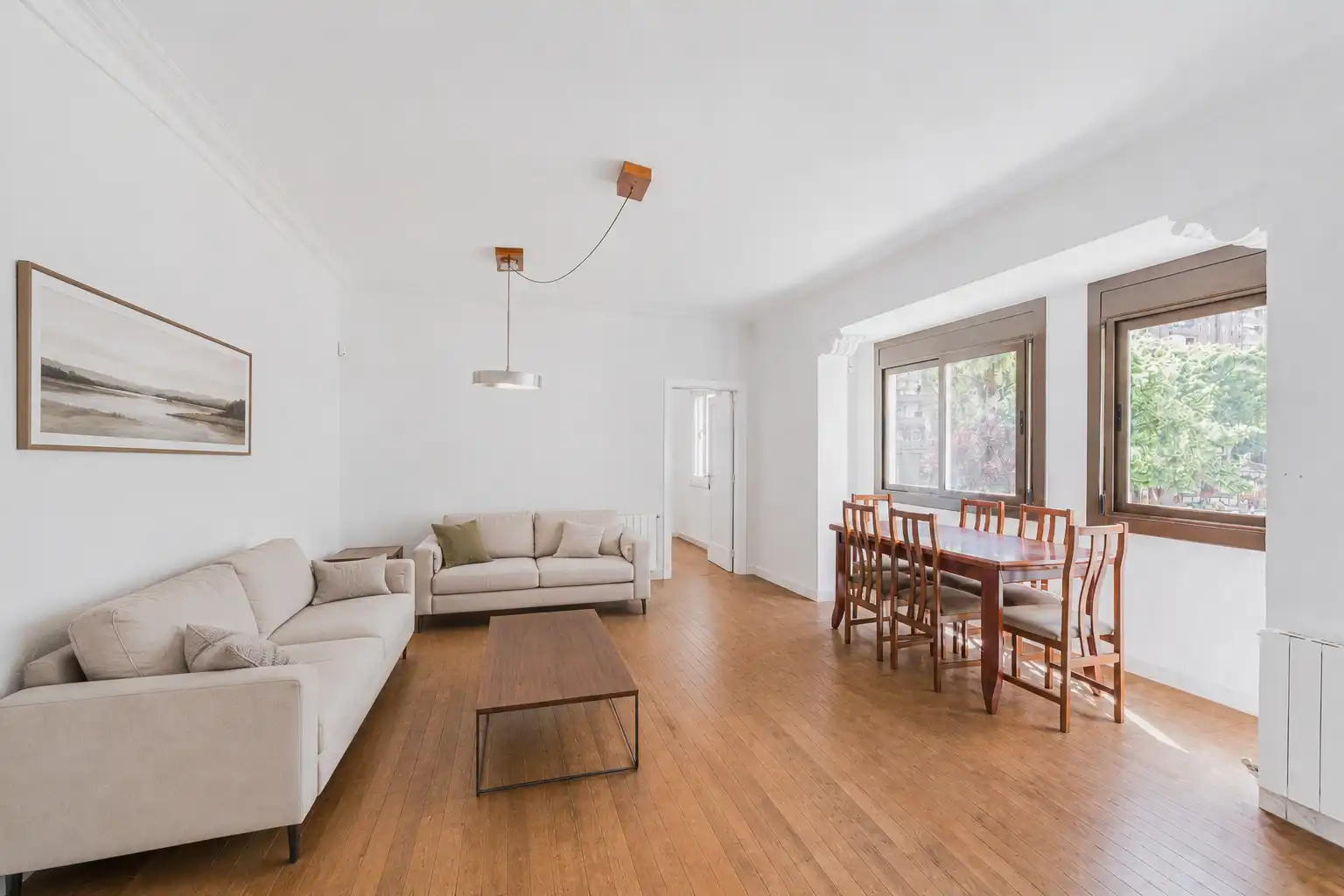 Sala de estar de Piso en venta en Barcelona con Calefacción, Parquet y Horno