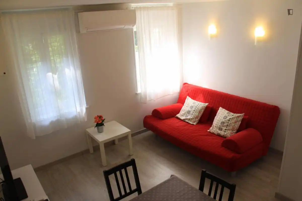 Sala d'estar de Apartament de lloguer en Madrid amb Aire condicionat, Calefacció i Moblat