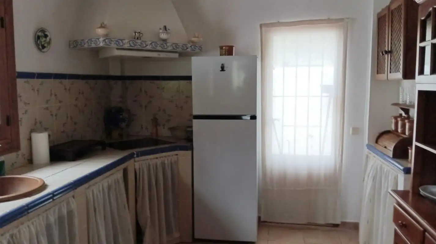 Küche von Country house zur Miete in Valle de Abdalajís mit Klimaanlage, Heizung und Privatgarten
