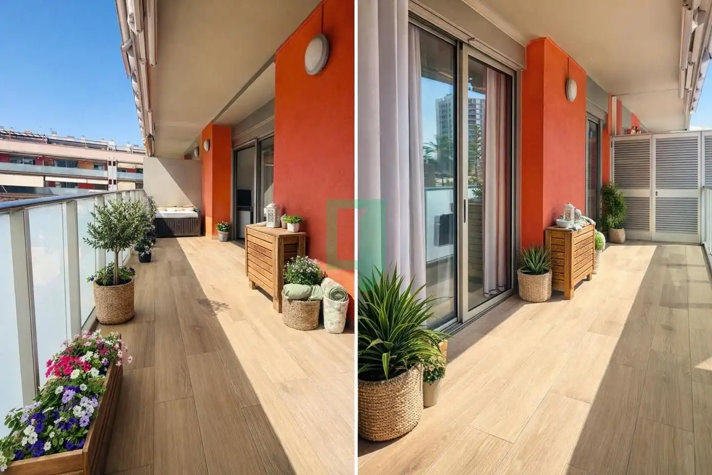 Terrasse von Wohnung zum Verkauf in Badalona mit Klimaanlage, Heizung und Balkon