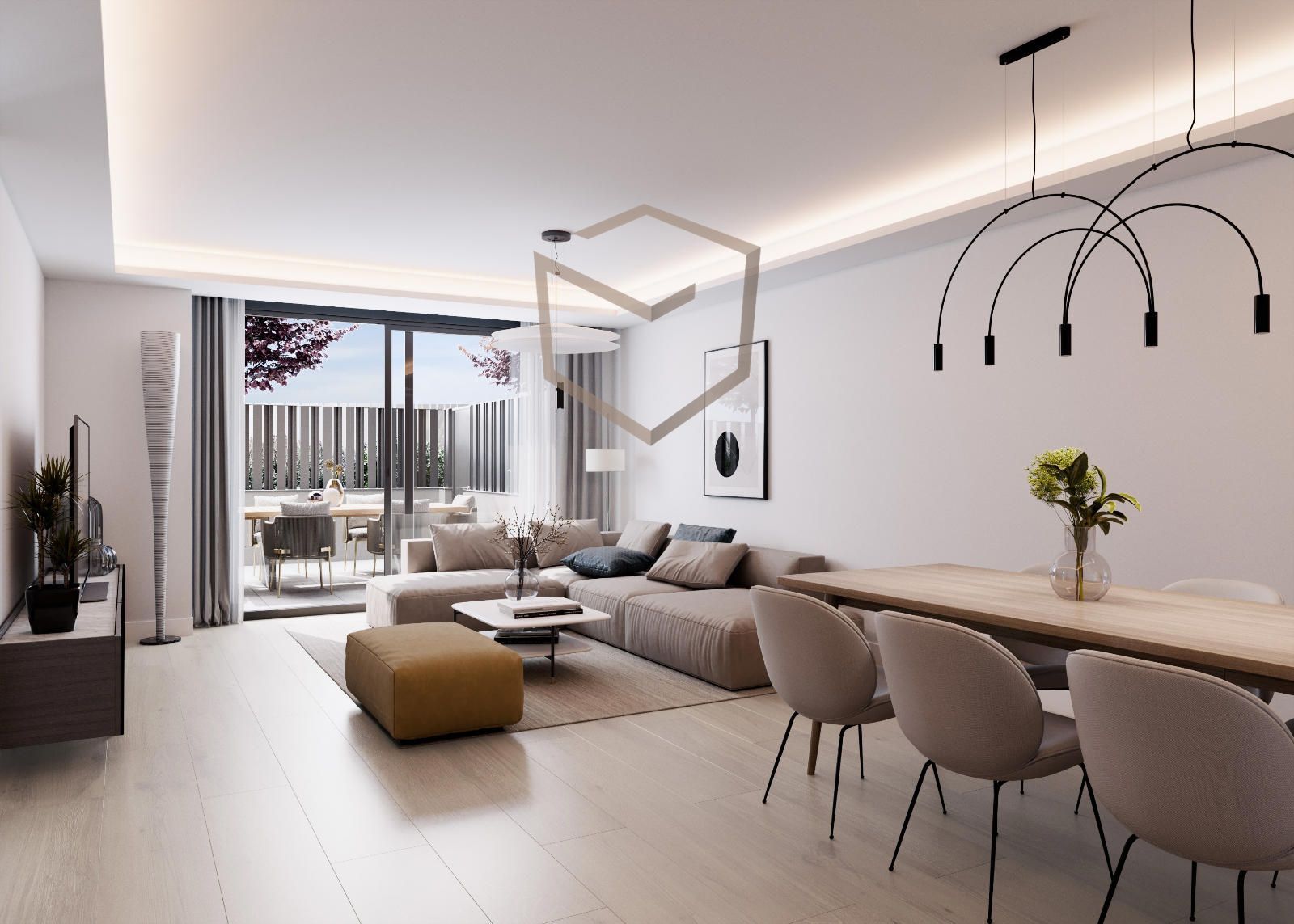 Sala d'estar de Àtic de lloguer en  Madrid Capital amb Aire condicionat, Calefacció i Parquet