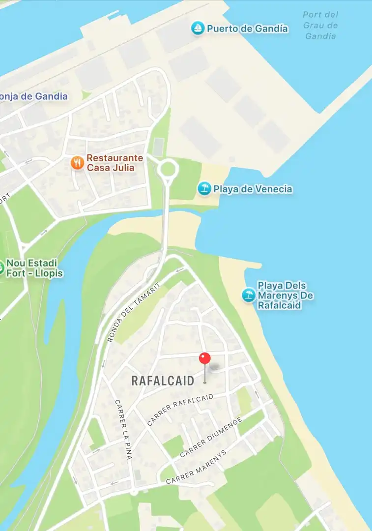 Vista exterior de Pis de lloguer en Gandia amb Terrassa, Moblat i Balcó