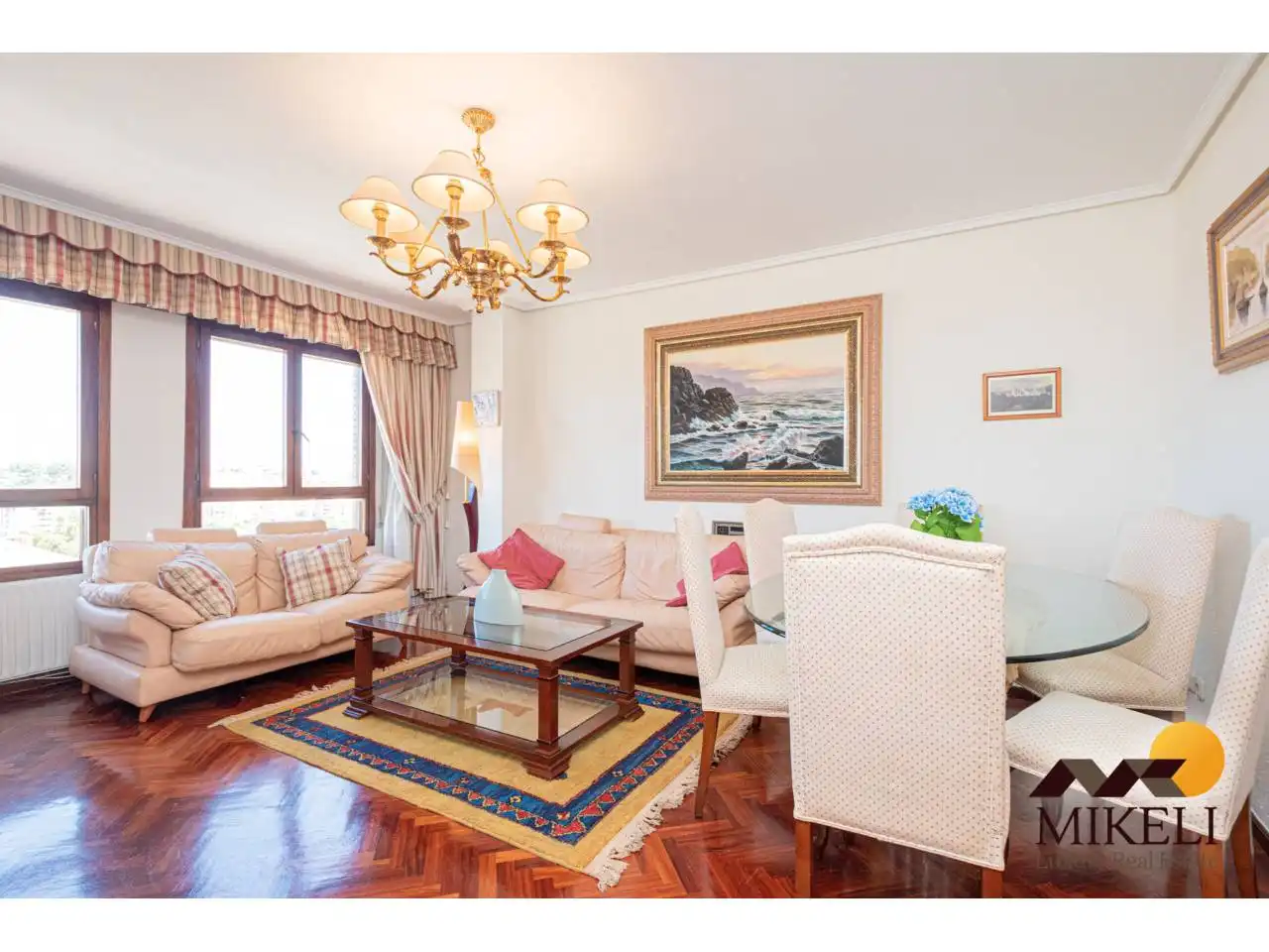 Sala d'estar de Pis de lloguer en Santander amb Calefacció, Parquet i Terrassa