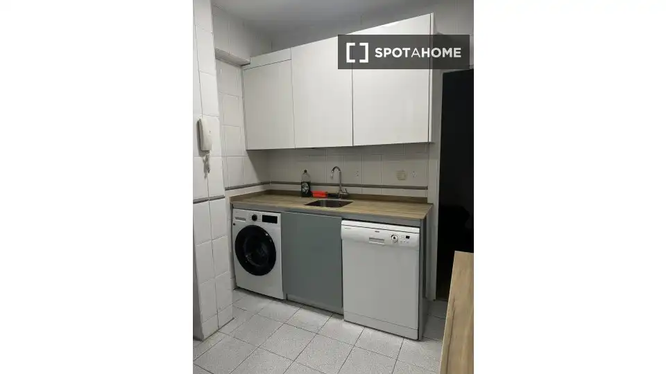 Cuina de Pis de lloguer en Madrid amb Aire condicionat, Calefacció i Moblat