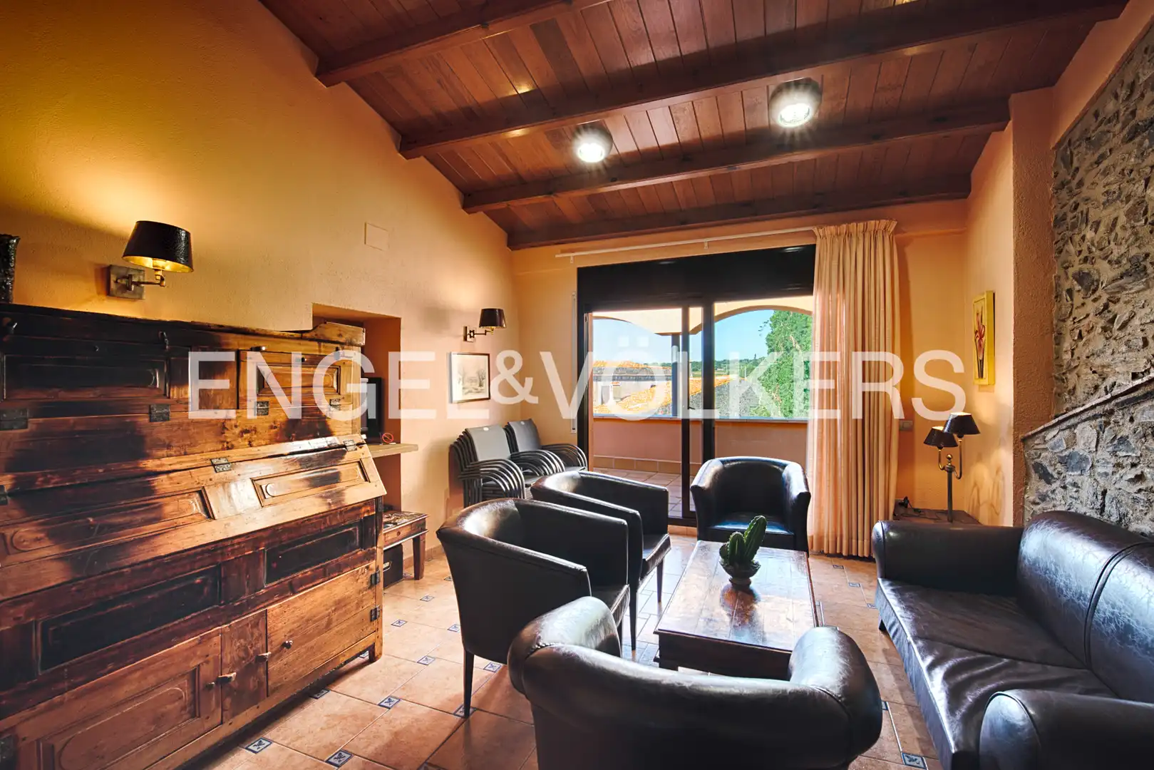 Sala de estar de Casa o chalet en venta en Espolla con Aire acondicionado, Jardín privado y Terraza