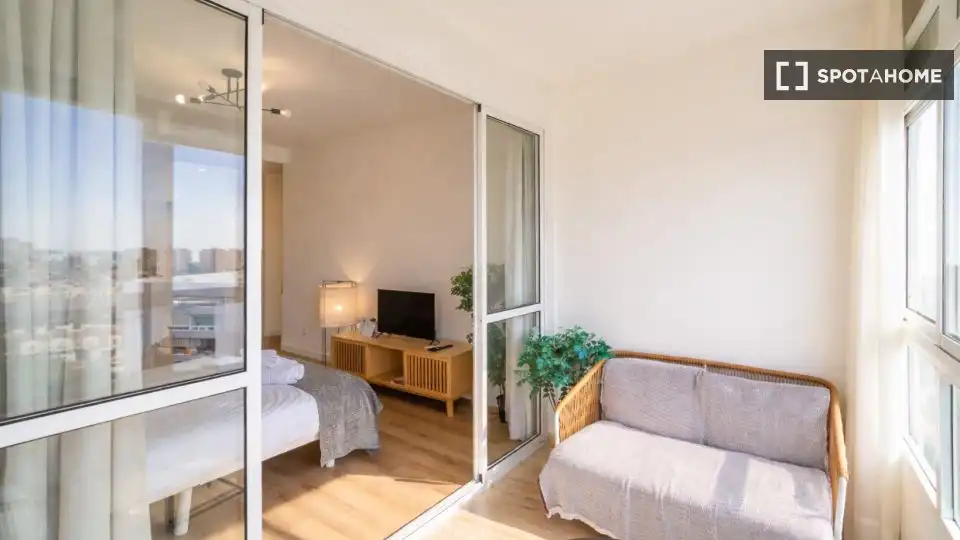 Terraza de Estudio para compartir en Torremolinos con Aire acondicionado, Terraza y Amueblado