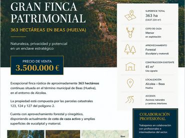 Terreno rústico en venta en Beas