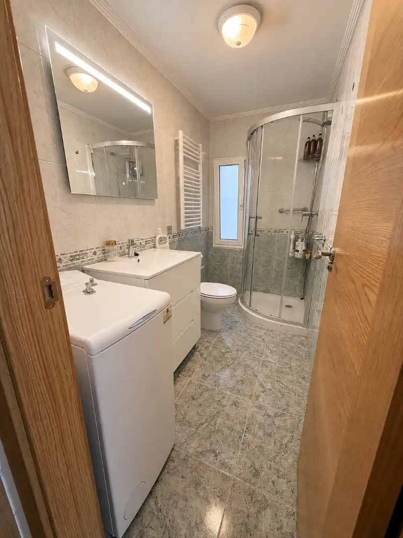 Bathroom of Flat for rent in Gijón   with Parquet flooring, Furnished and Microwave