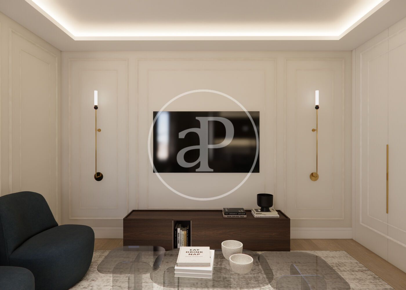 Living room of Flat for sale in  Madrid Capital  with Air Conditioner, Heating and Furnished