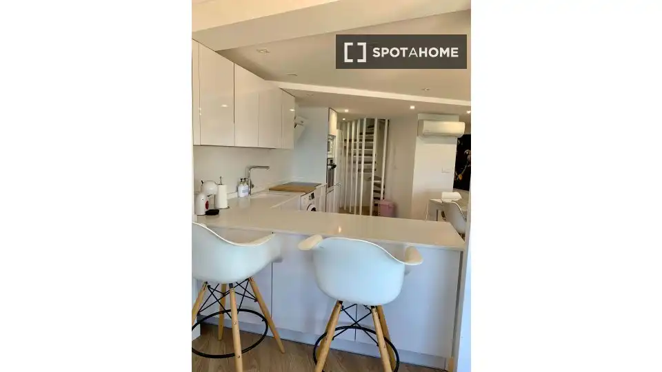 Cocina de Apartamento para compartir en Gandia con Aire acondicionado, Terraza y Amueblado