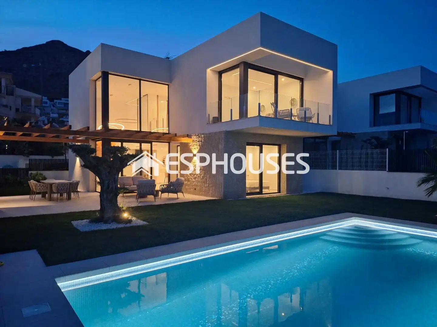 Exterior view of Houses for sale in Finestrat  with Air Conditioner, Terrace and Swimming Pool