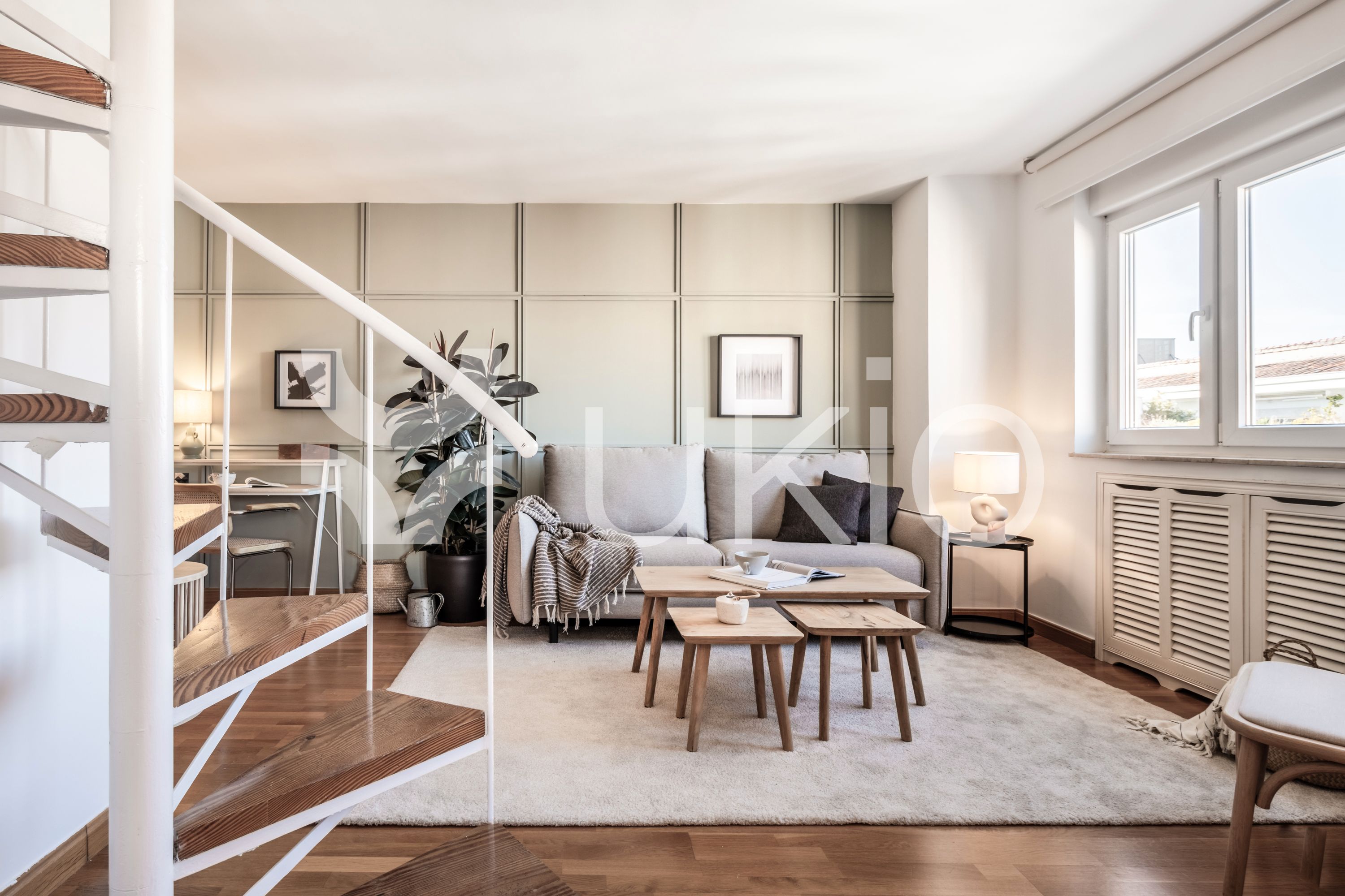 Living room of Apartment to rent in  Madrid Capital  with Air Conditioner, Heating and Terrace