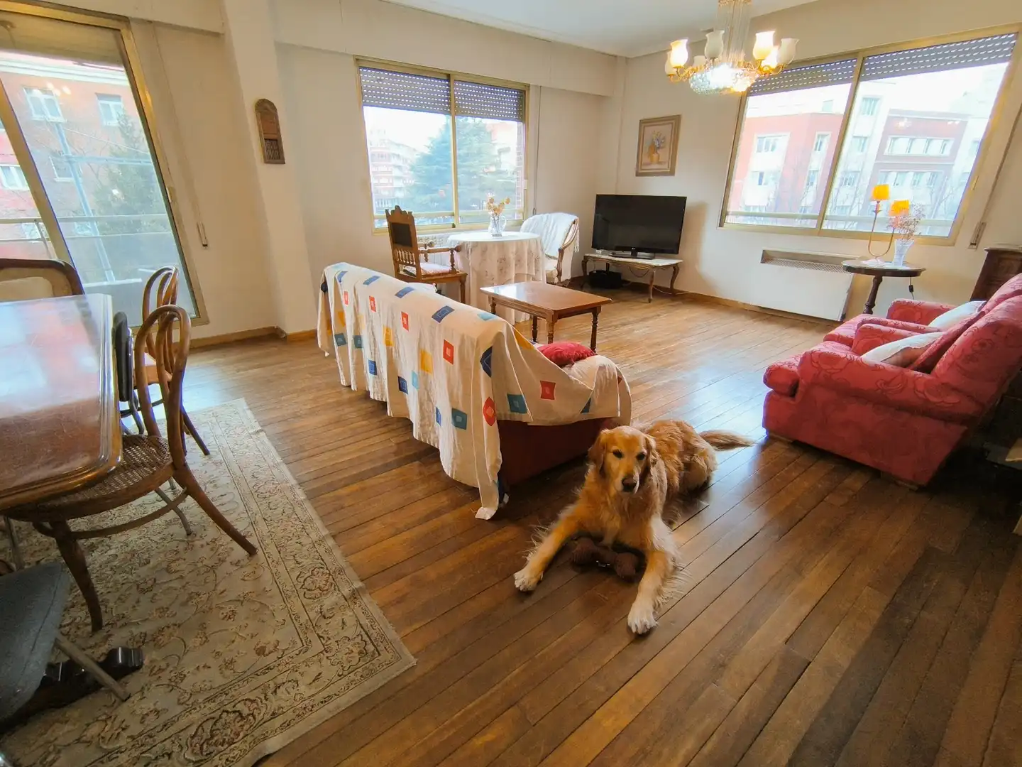 Sala de estar de Piso en venta en Palencia con Calefacción, Parquet y Terraza