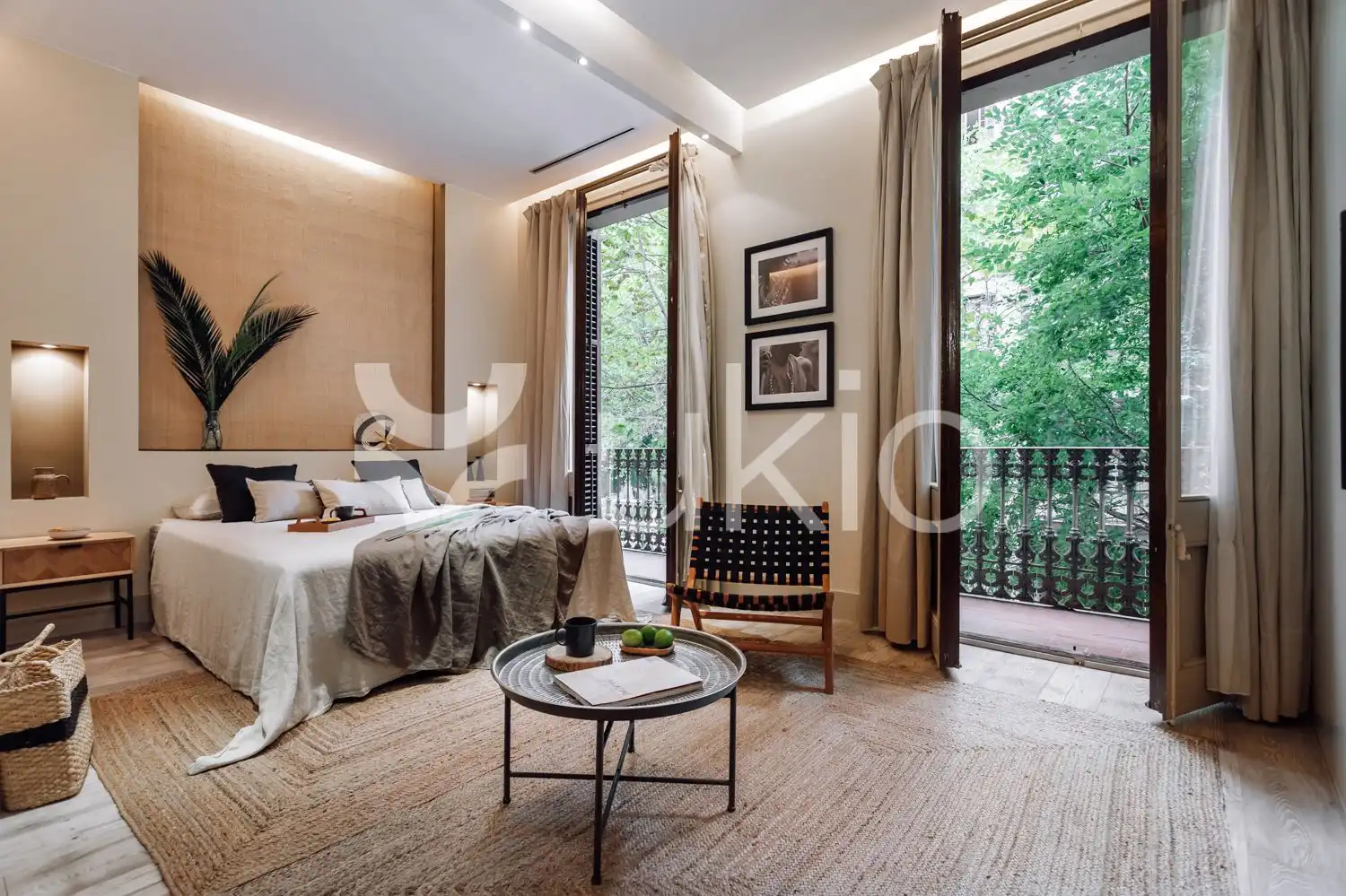 Schlafzimmer von Wohnungen zur Miete in Barcelona mit Klimaanlage, Heizung und Terrasse