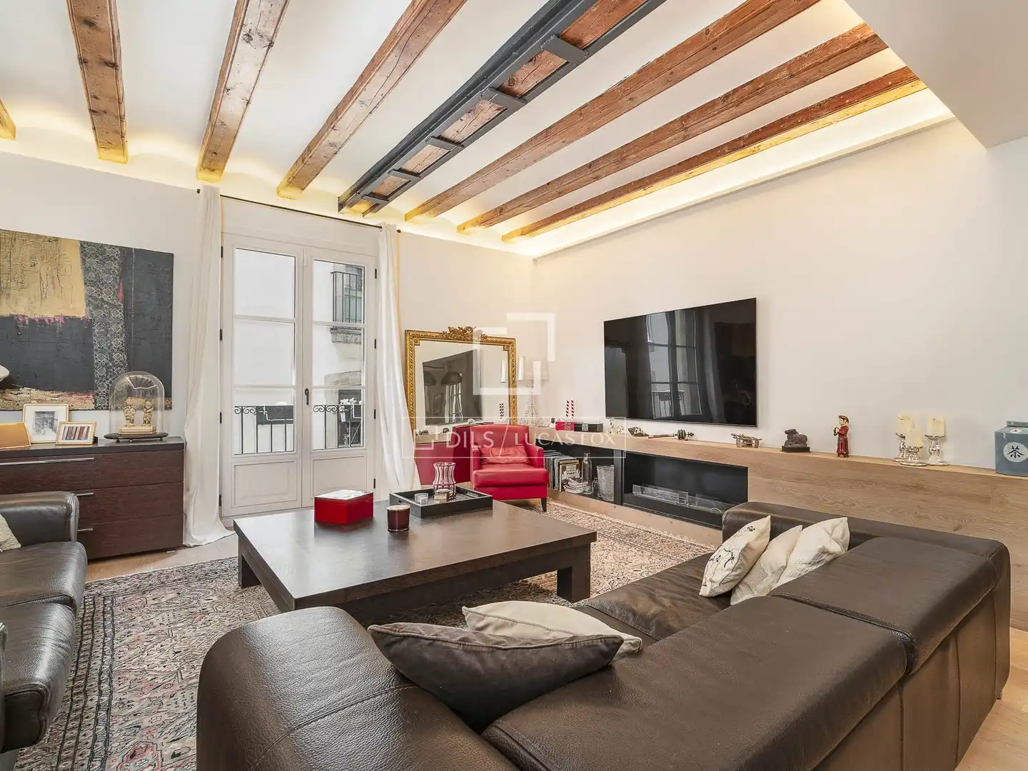 Sala de estar de Piso en venta en Barcelona con Aire acondicionado, Calefacción y Parquet