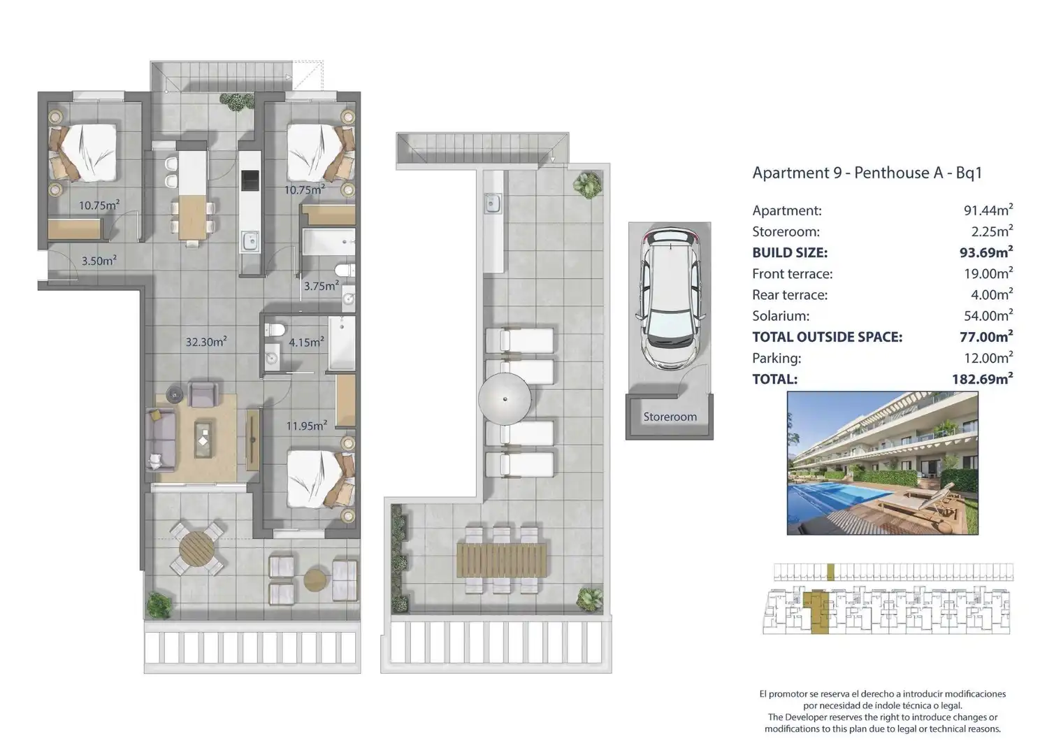 Ático con piscina en venta en Los Narejos - Punta Calera, imagen 13