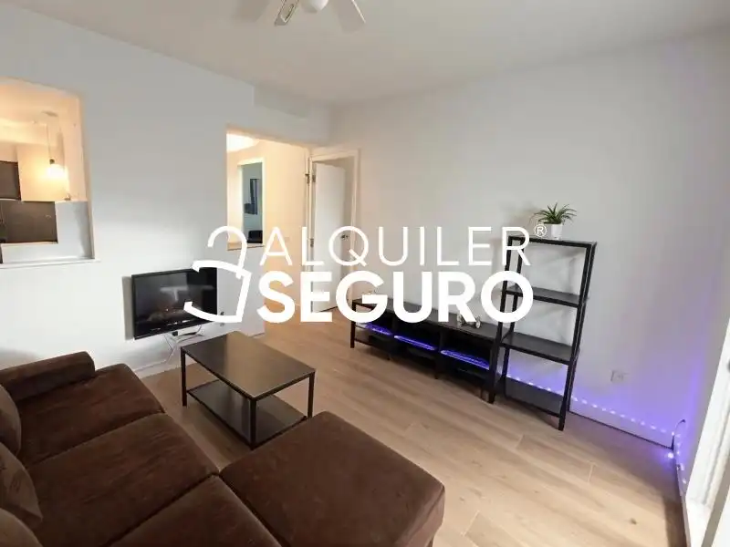Sala d'estar de Pis de lloguer en Madrid amb Aire condicionat, Terrassa i Moblat