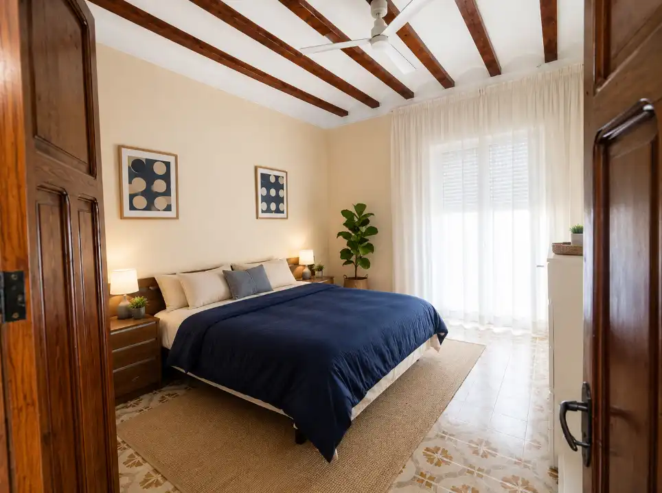 Schlafzimmer von Haus oder Chalet zum Verkauf in La Pobla Llarga mit Klimaanlage, Terrasse und Abstellraum