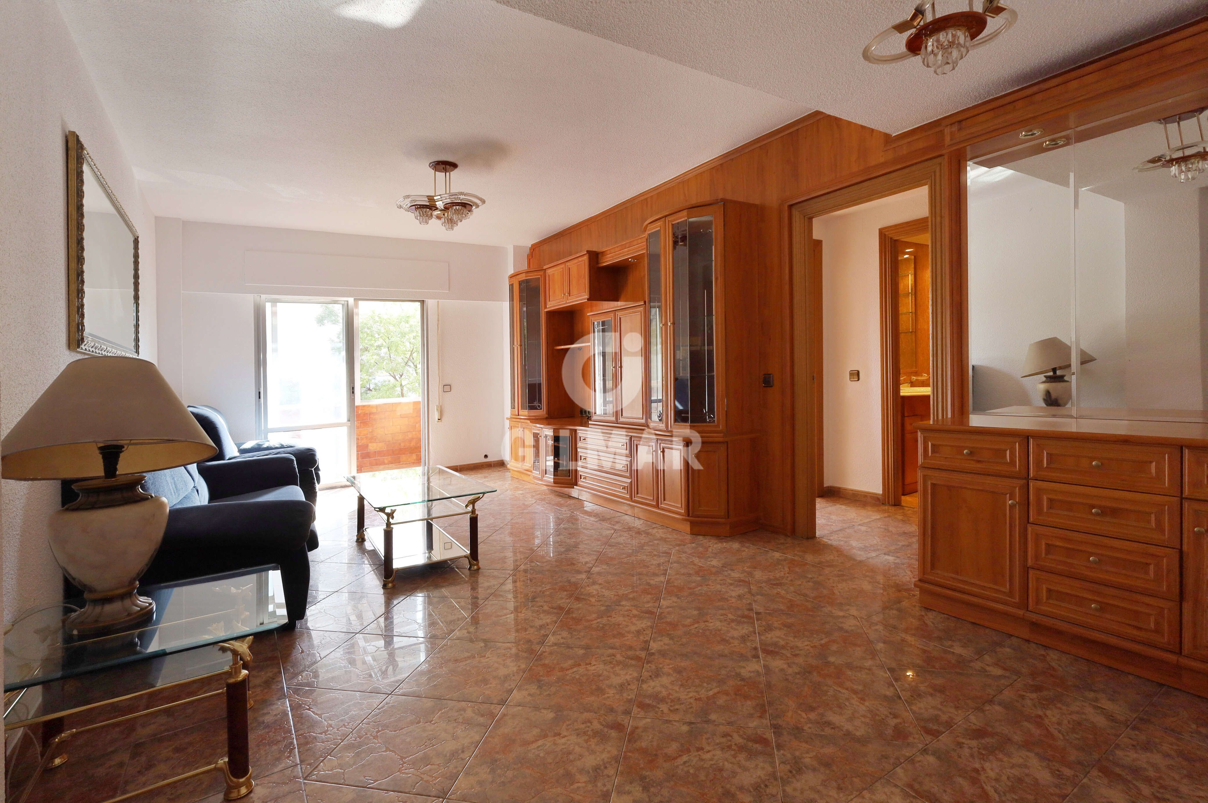 Living room of Flat for sale in  Madrid Capital  with Heating, Furnished and Balcony