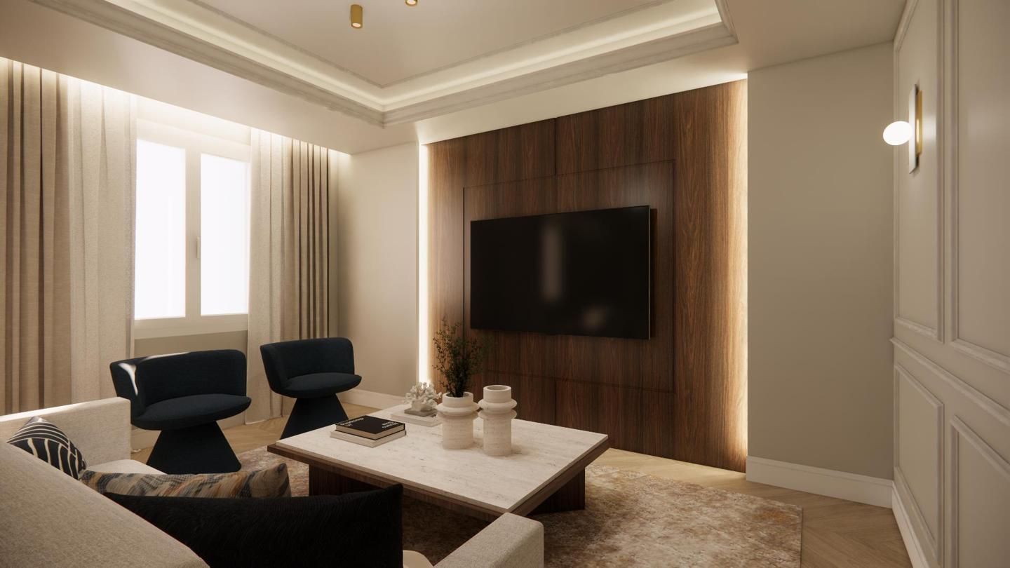 Living room of Flat for sale in  Madrid Capital  with Air Conditioner, Heating and Furnished