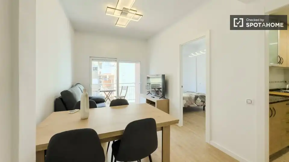 Sala de estar de Piso de alquiler en Barcelona con Aire acondicionado, Calefacción y Amueblado