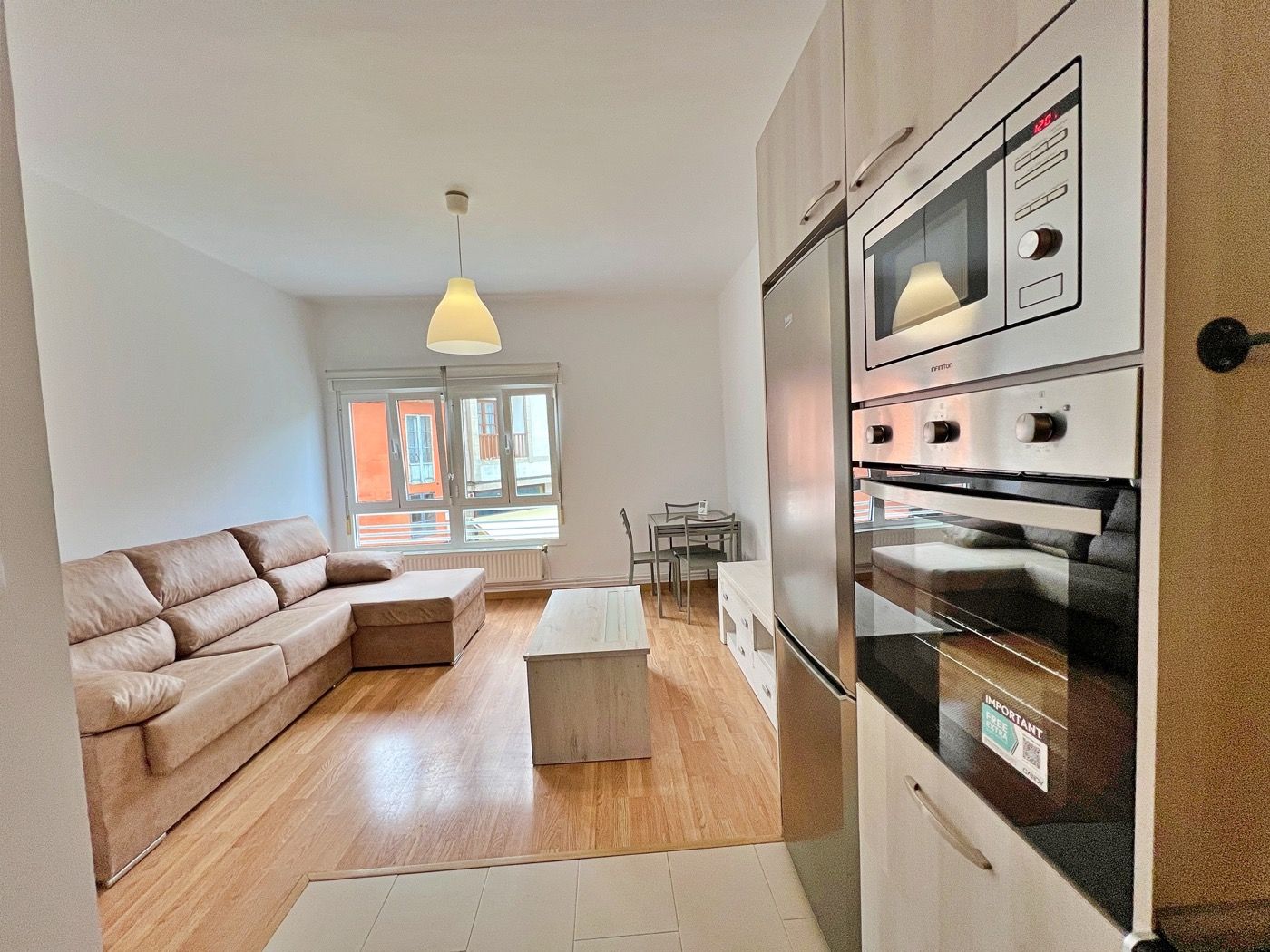 Living room of Flat for rent in Lugo Capital  with Heating, Parquet flooring and Furnished