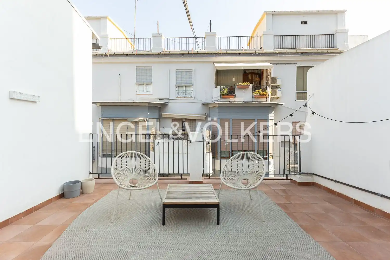 Terrasse von Maisonette zur Miete in Valencia mit Klimaanlage, Heizung und Parkett
