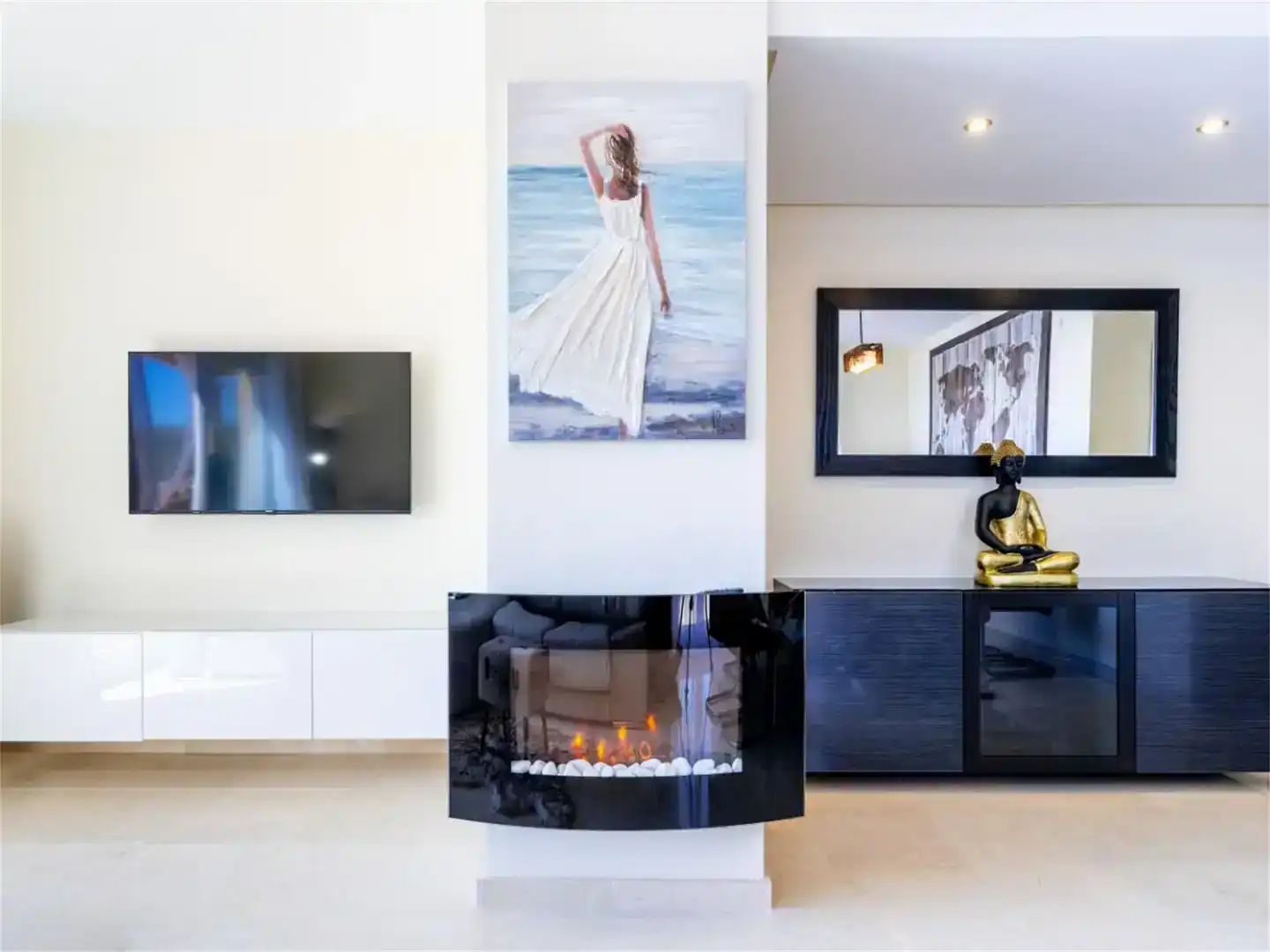 Sala de estar de Ático en venta en Mijas con Aire acondicionado y Piscina