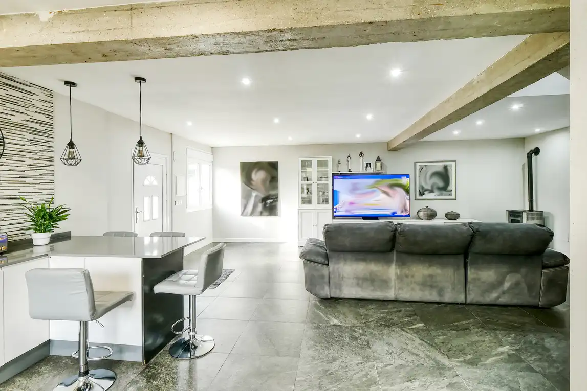 Sala de estar de Casa o chalet en venta en A Laracha   con Calefacción, Jardín privado y Trastero