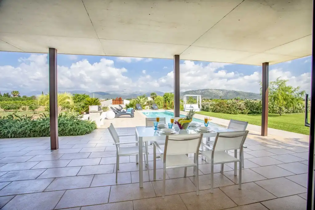 Terraza de Finca rústica en venta en Sa Pobla con Aire acondicionado, Jardín privado y Terraza