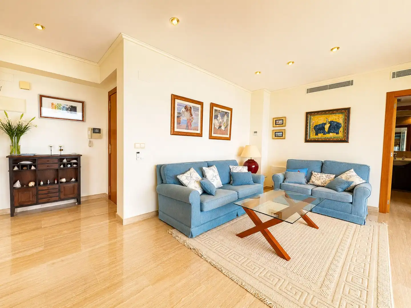 Sala de estar de Apartamento en venta en Calpe / Calp con Aire acondicionado, Calefacción y Jardín privado