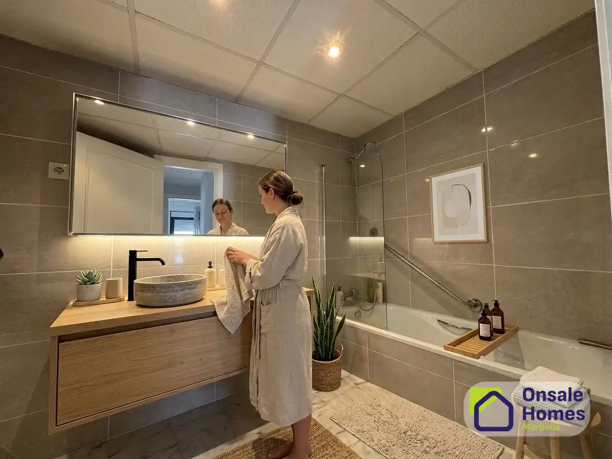 Badezimmer von Wohnung zum Verkauf in Marbella mit Abstellraum und Balkon