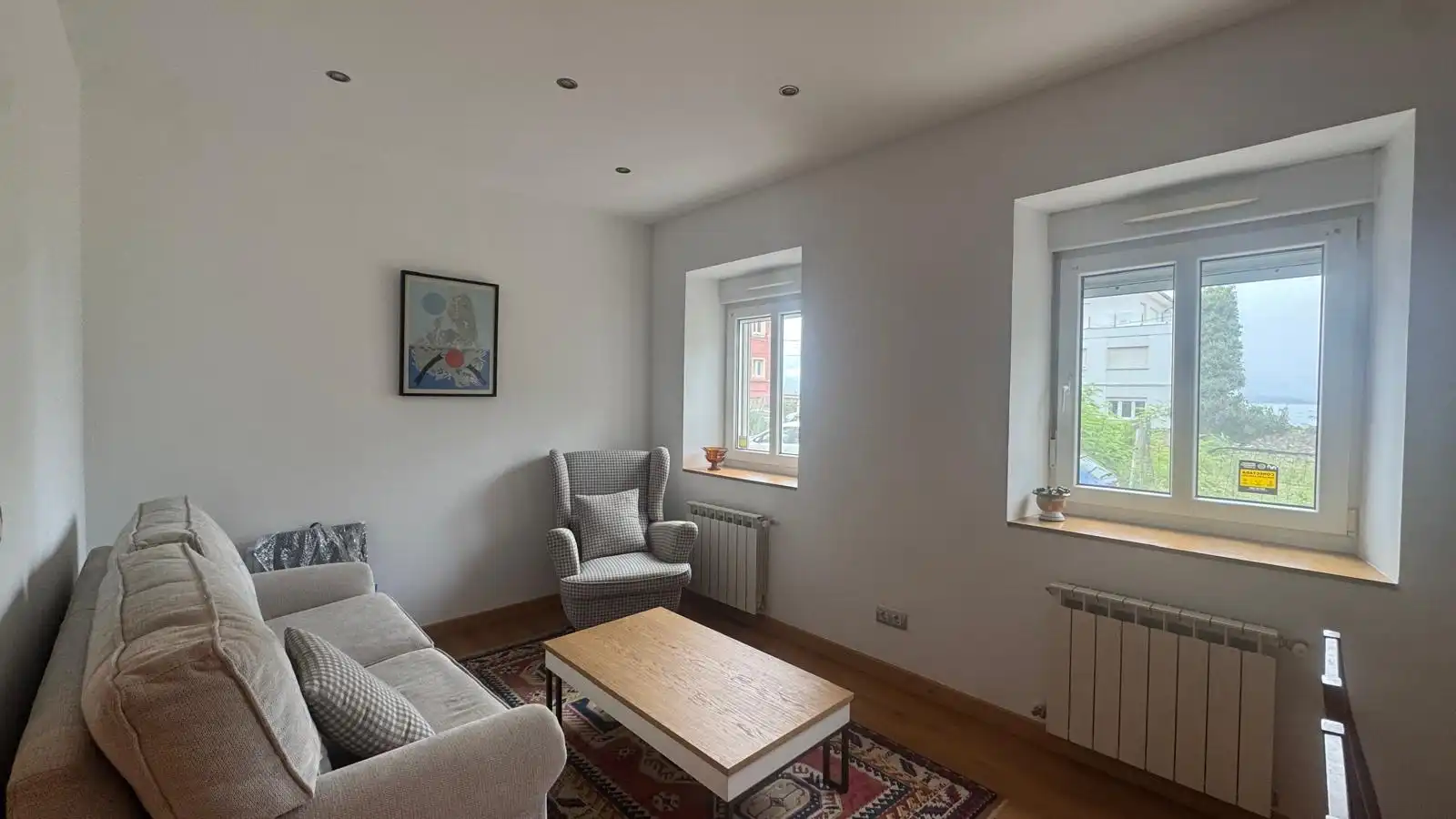 Living room of Flat for rent in Santander  with Heating, Parquet flooring and Furnished