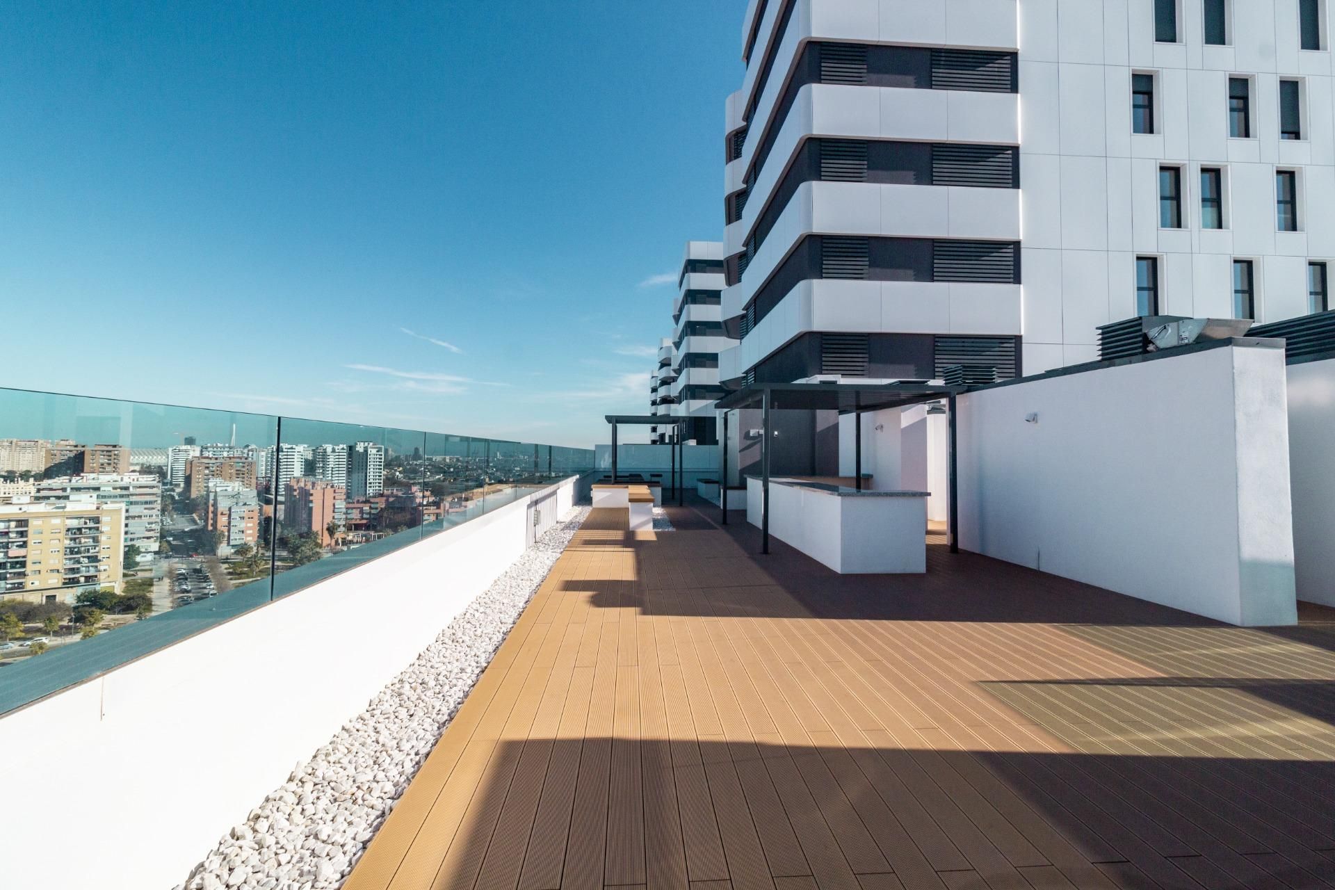 Terrace of Flat for sale in  Valencia Capital  with Private garden, Terrace and Community pool