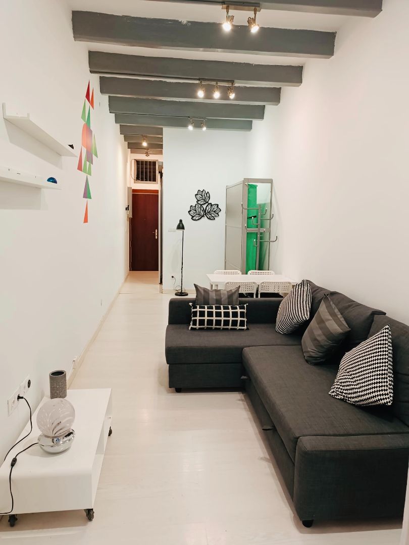 Living room of Flat to rent in  Barcelona Capital  with Parquet flooring, Furnished and Oven