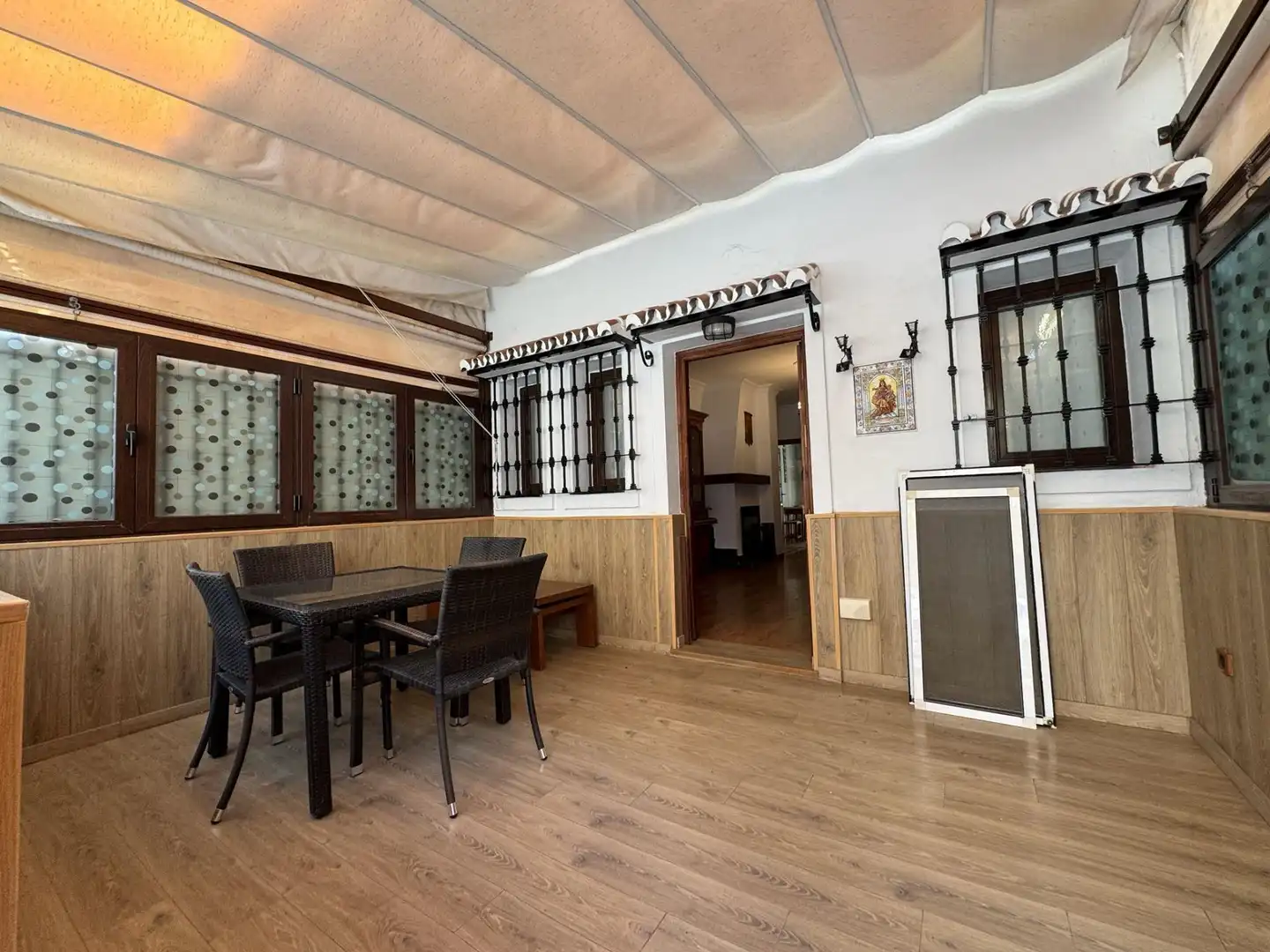 Esszimmer von Einfamilien-Reihenhaus zur Miete in Mijas mit Klimaanlage, Terrasse und Möbliert