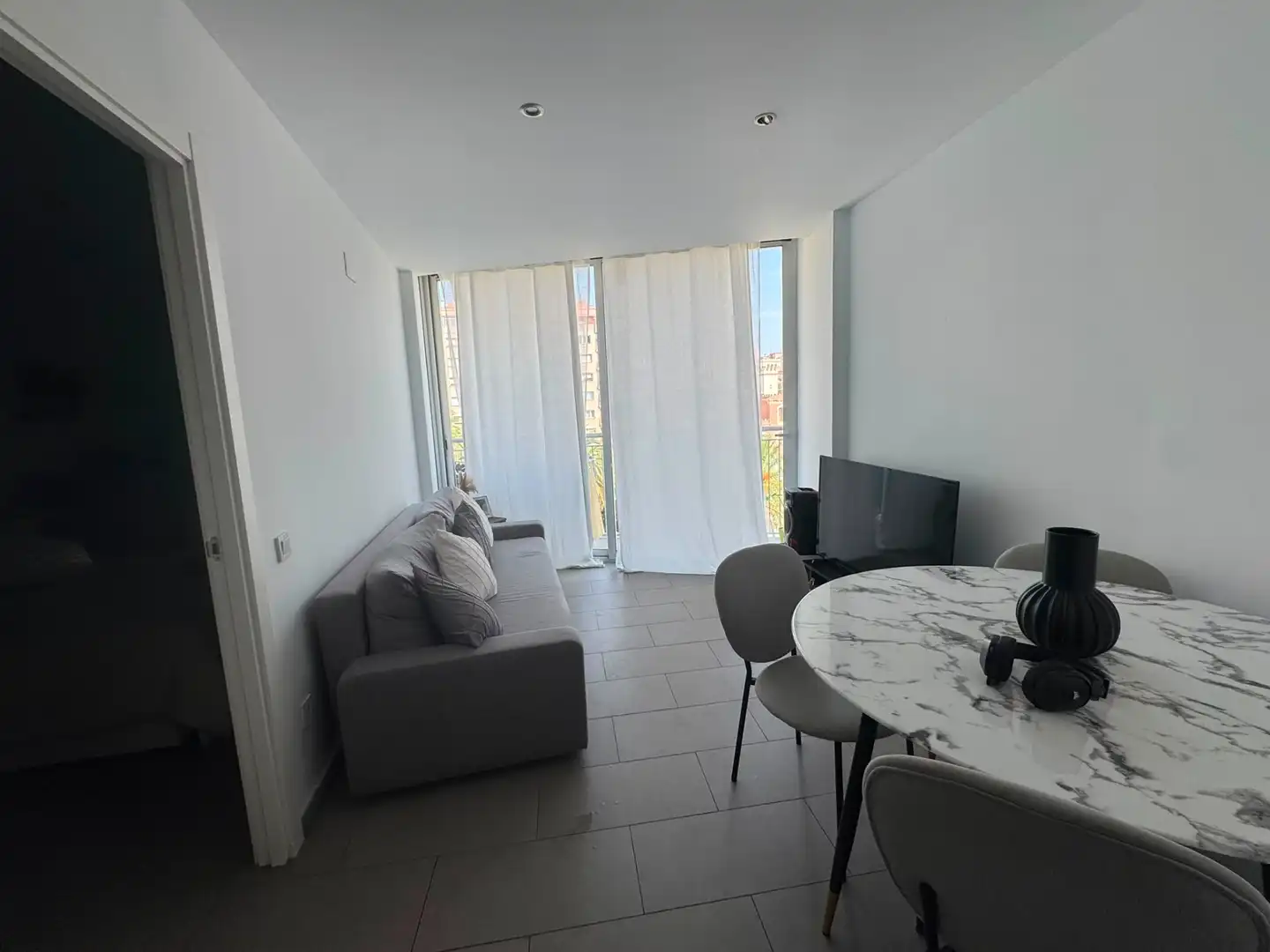 Wohnzimmer von Dachboden zum Verkauf in Badalona mit Klimaanlage, Heizung und Terrasse