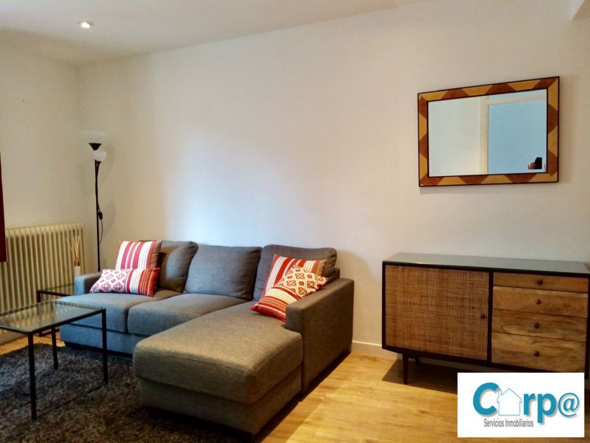 Living room of Flat to rent in  Pamplona / Iruña  with Heating, Parquet flooring and Furnished