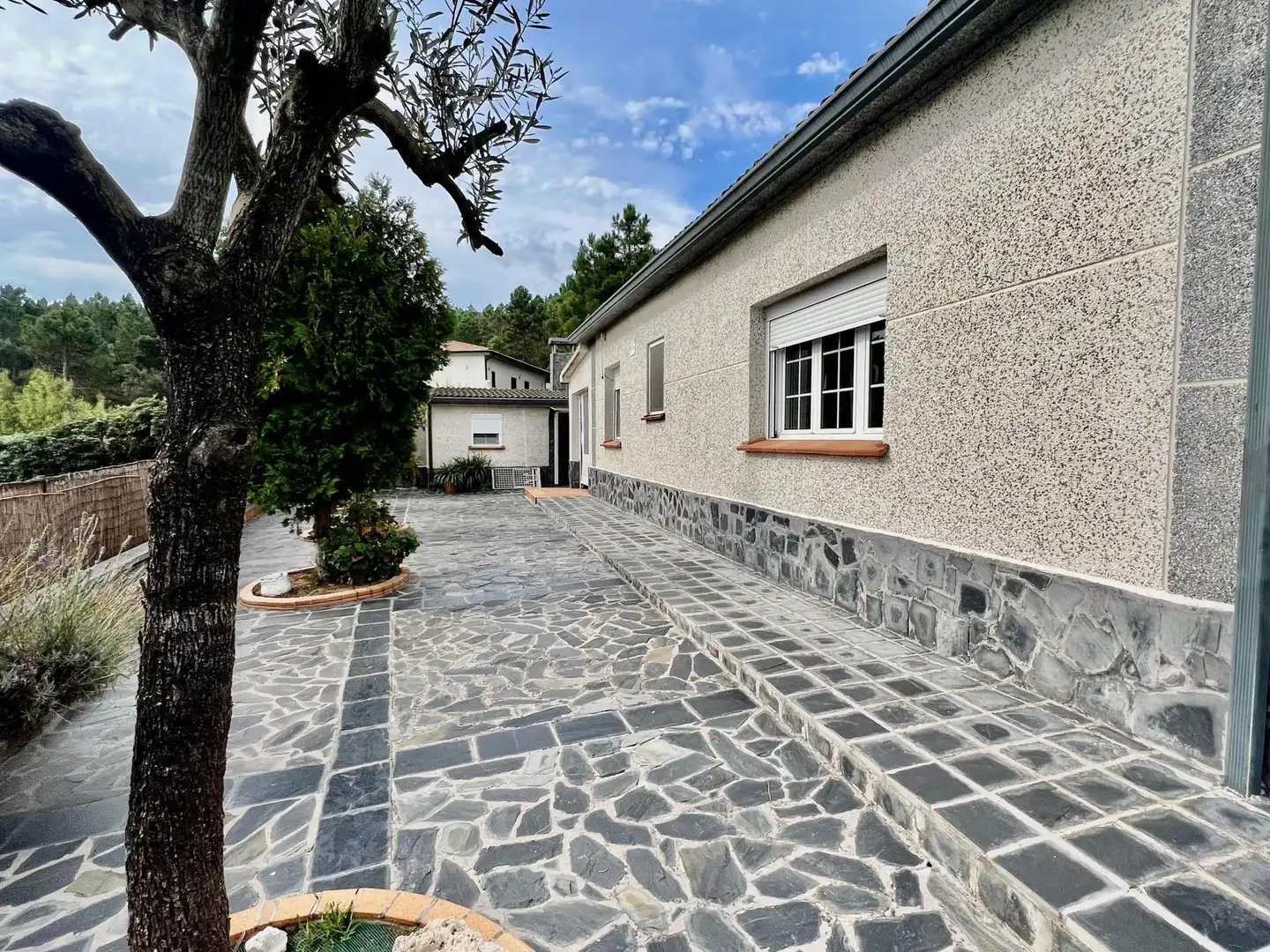 Vista exterior de Casa o xalet en venda en Riudarenes amb Aire condicionat, Terrassa i Piscina